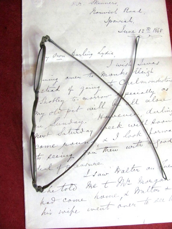 Early Temple Spectacles Rectangular Lens Loop Fin… - image 4