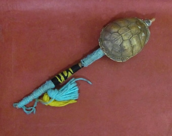 Ceremonial Turtle Rattle Handmade Native American Musical Instrument