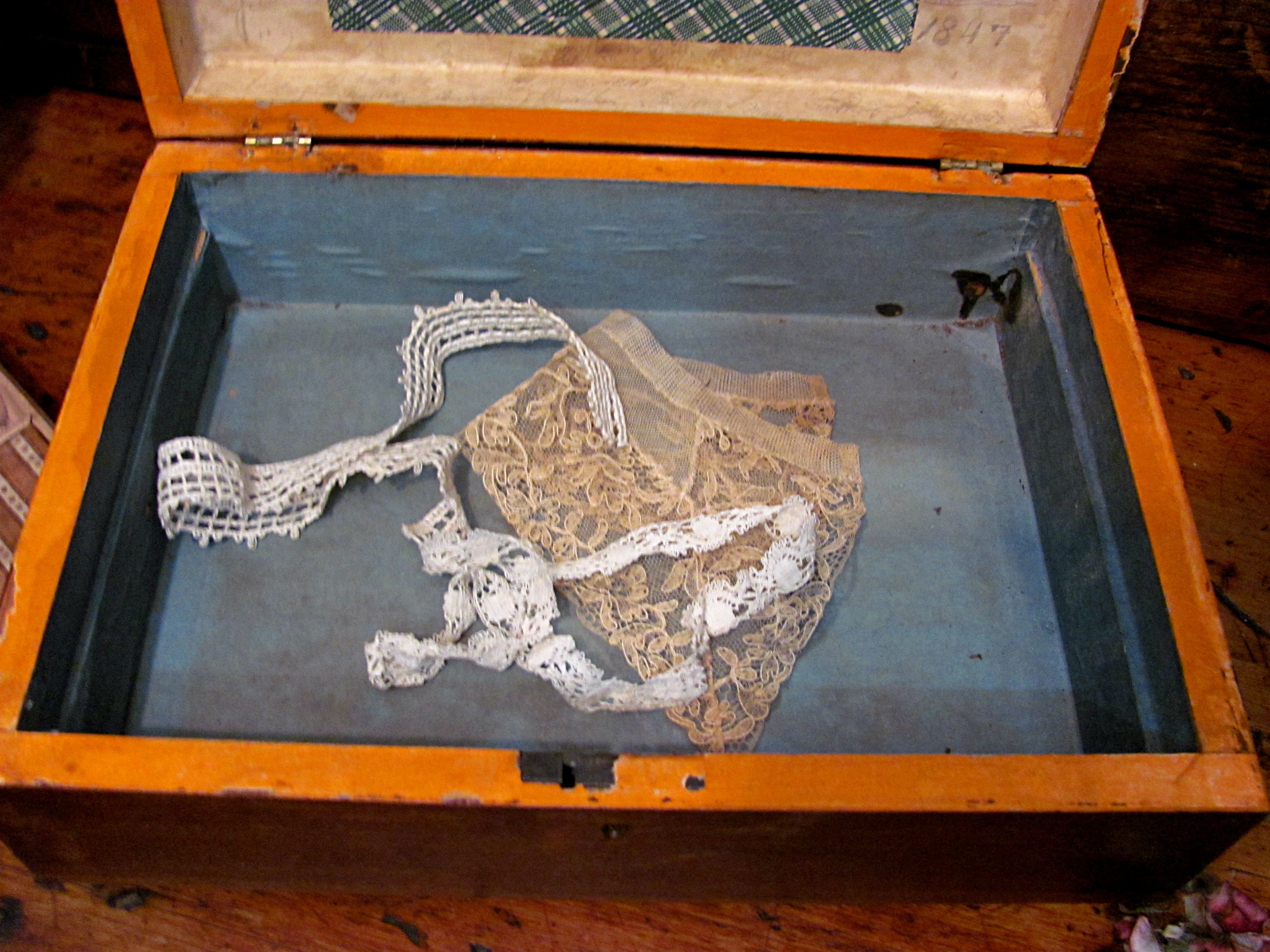 Antique Shaker Sewing Box Signed & Dated 1847 Original Pencil Etsy