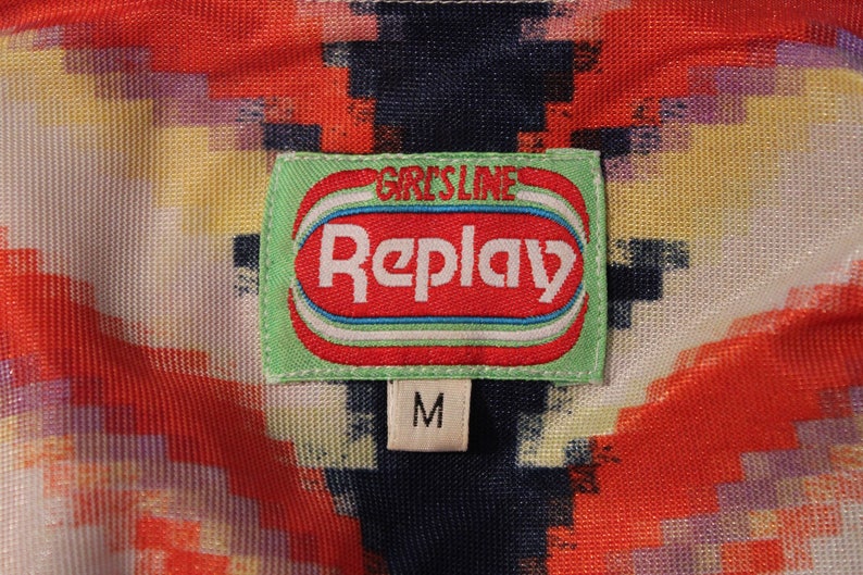 authentic REPLAY vintage shirt with big collar size M