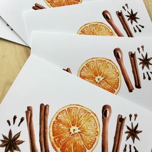 Oranje en Spice leeg wenskaarten - Set van 5 lege wenskaarten met enveloppen
