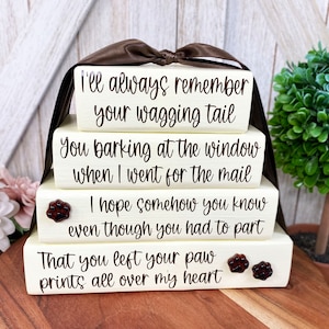 Pet Memorial Stacker Blocks / Paw Prints All Over My Heart / Rainbow Bridge / Pet Lover / Dog