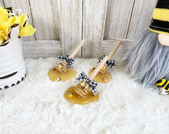 Fake Honey Dipper / Faux Honey / Bee Decor / Tiered Tray Decor / Spring Decor / Summer Decor