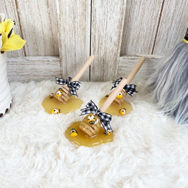 Fake Honey Dipper / Faux Honey / Bee Decor / Tiered Tray Decor / Spring Decor / Summer Decor