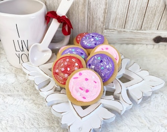 Fake Frosted Valenine's Day Cookie / Faux Valentine's Cookies / Tiered Tray Decor / Valentine's Day Decor / Realistic Food