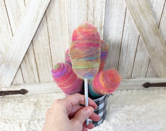 Fake Small Rainbow Cotton Candy / Faux Sweets / Tiered Tray Decor / Photo Prop/ Home Staging