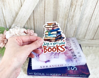 Just a Girl Who Loves Books Vinyl Sticker / Book Lover Gift / Sticker for Kindle / Book Sticker