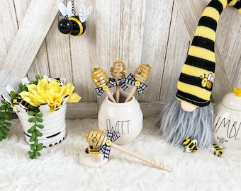 Fake Honey Dipper / Faux Honey / Bee Decor / Tiered Tray Decor / Spring Decor / Summer Decor