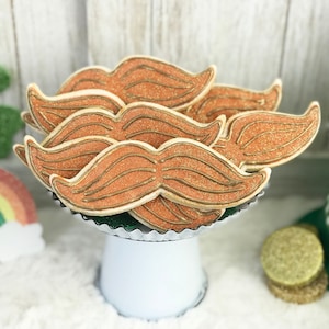 Fake Mustache St. Patrick&#39;s Day Cookies / Faux St. Patrick&#39;s Cookies / Irish Kisses / Tiered Tray Decor / St. Paddy&#39;s Decor