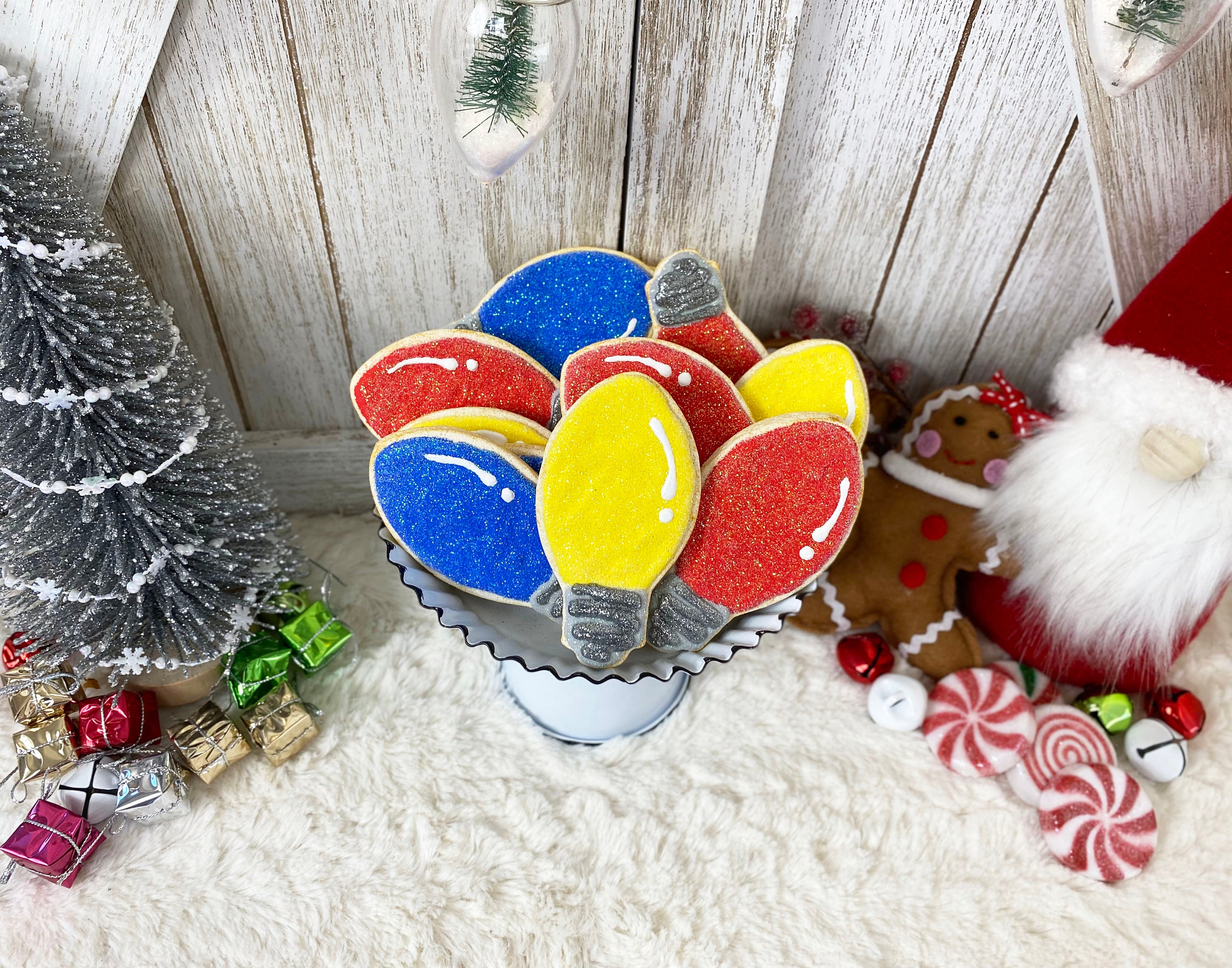 Fake Christmas Lights Cookies / Faux Christmas Cookies / Etsy