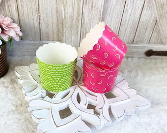 Spring/Summer Watermelon Baking Cups / Spring Decor / Tiered Tray Decor / Farmhouse Decor / Faux Food and Drinks