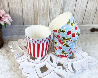 Spring/Summer Cherry Baking Cups / Spring Decor / Tiered Tray Decor / Farmhouse Decor / Faux Food and Drinks