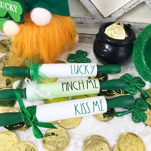 Mini Rolling Pin I St. Patrick&#39;s Day Decor I Rae Dunn Inspired Mini Rolling Pin I Tiered Tray Decor I Kiss Me I Pinch Me I Lucky