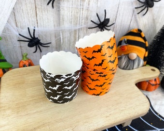 Halloween Bat Baking Cups / Halloween Decor / Tiered Tray Decor / Farmhouse Decor / Faux Food and Drinks