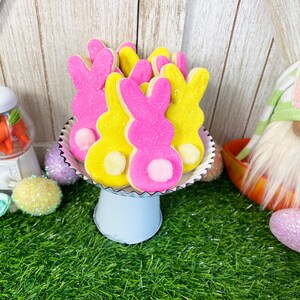 Fake Easter Bunny Cookies / Faux Easter Cookies / Easter Decor / Tiered Tray Decor / Spring Decor