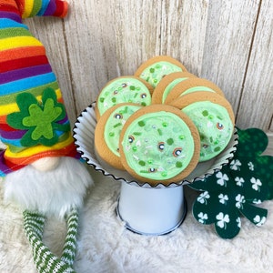 Fake Frosted St. Patrick&#39;s Day Cookies / Faux St. Patrick&#39;s Cookies / Tiered Tray Decor / St. Paddy&#39;s Decor