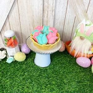 Fake Mini Spring Tulip Cookies /  Faux Easter Spring Cookies / Easter Decor / Tiered Tray Decor / Spring Decor