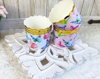 Spring/Summer Butterfly Baking Cups / Spring Decor / Tiered Tray Decor / Farmhouse Decor / Faux Food and Drinks