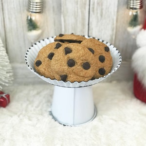 Fake Chocolate Chip Cookies / Fake Cookies for Santa / Faux Milk and Cookies / Tiered Tray Decor / Christmas Decor