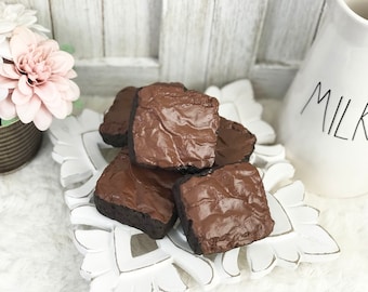 Fake Chocolate Brownie / Faux Sweets / Tiered Tray Decor / Photo Prop/ Home Staging