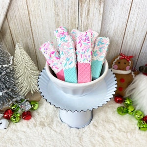 Fake Pastel Wafer Cookies / Faux Christmas Food / Pastel Christmas / Tiered Tray Decor / Christmas Decor / Candyland Decor