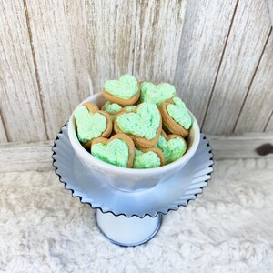 Mini Fake Frosted Heart Cookies/ Faux St. Patrick&#39;s Cookies / Tiered Tray Decor / St. Paddy&#39;s Decor