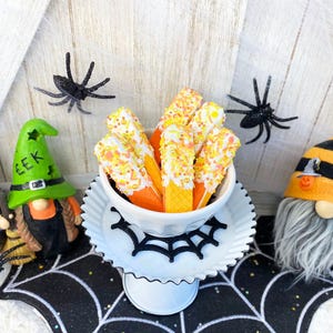 Fake Halloween Candy Corn Wafer Cookies / Faux Cookies / Halloween Decor / Tiered Tray Decor /Farmhouse