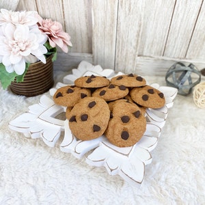 Fake Chocolate Chip Cookies / Faux Cookies / Faux Milk and Cookies / Tiered Tray Decor/ Cookie Photo Props