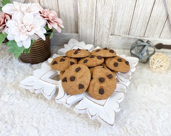 Fake Chocolate Chip Cookies / Faux Cookies / Faux Milk and Cookies / Tiered Tray Decor/ Cookie Photo Props
