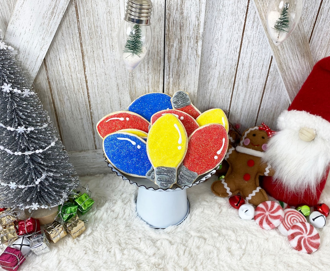 Fake Christmas Lights Cookies / Faux Christmas Cookies / Etsy