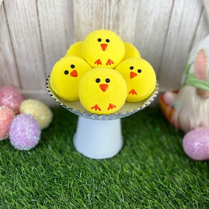 Fake Chick Spring Macaroons / Fake Macaroon / Faux Easter Food / Tiered Tray Decor / Easter Decor
