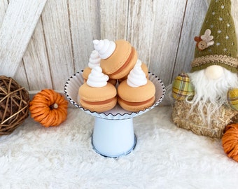 Fake Pumpkin Pie Macaroons / Fake Macaroon / Fall Thanksgiving Decor / Tiered Tray Decor /Farmhouse