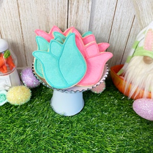Fake Spring Tulip Cookies / Faux Easter Spring Cookies / Easter Decor / Tiered Tray Decor / Spring Decor