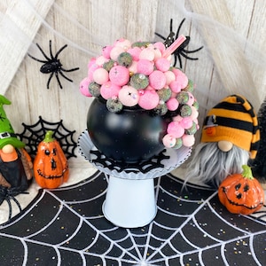 Faux Pink and Black Witch Cauldron Mug / Tiered Tray Decor / Halloween Decor / Farmhouse / Faux Food / Halloween Centerpiece