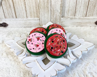 Fake Watermelon Cookies / Faux Summer Cookies / Watermelon Decor / Tiered Tray Decor / Spring Decor / Realistic Food
