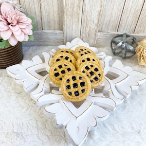 Fake Mini Blueberry Pie / Faux Pie / Mini Pie / Tiered Tray Decor/ Farmhouse Decor