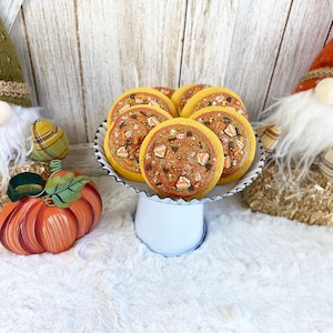 Fake Fall Pumpkin Pie Cookies / Faux Cookies / Fall Decor / Tiered Tray Decor /Farmhouse