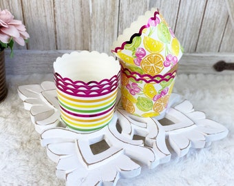Spring/Summer Fruit Baking Cups / Spring Decor / Tiered Tray Decor / Farmhouse Decor / Faux Food and Drinks