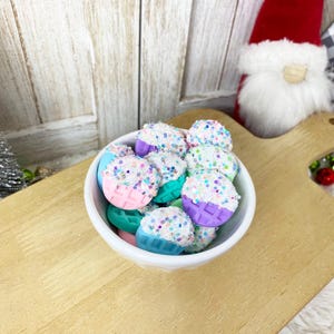 Fake Pastel Mini Waffle Cookies / Faux Christmas Food / Pastel Christmas / Tiered Tray Decor / Christmas Decor / Candyland Decor