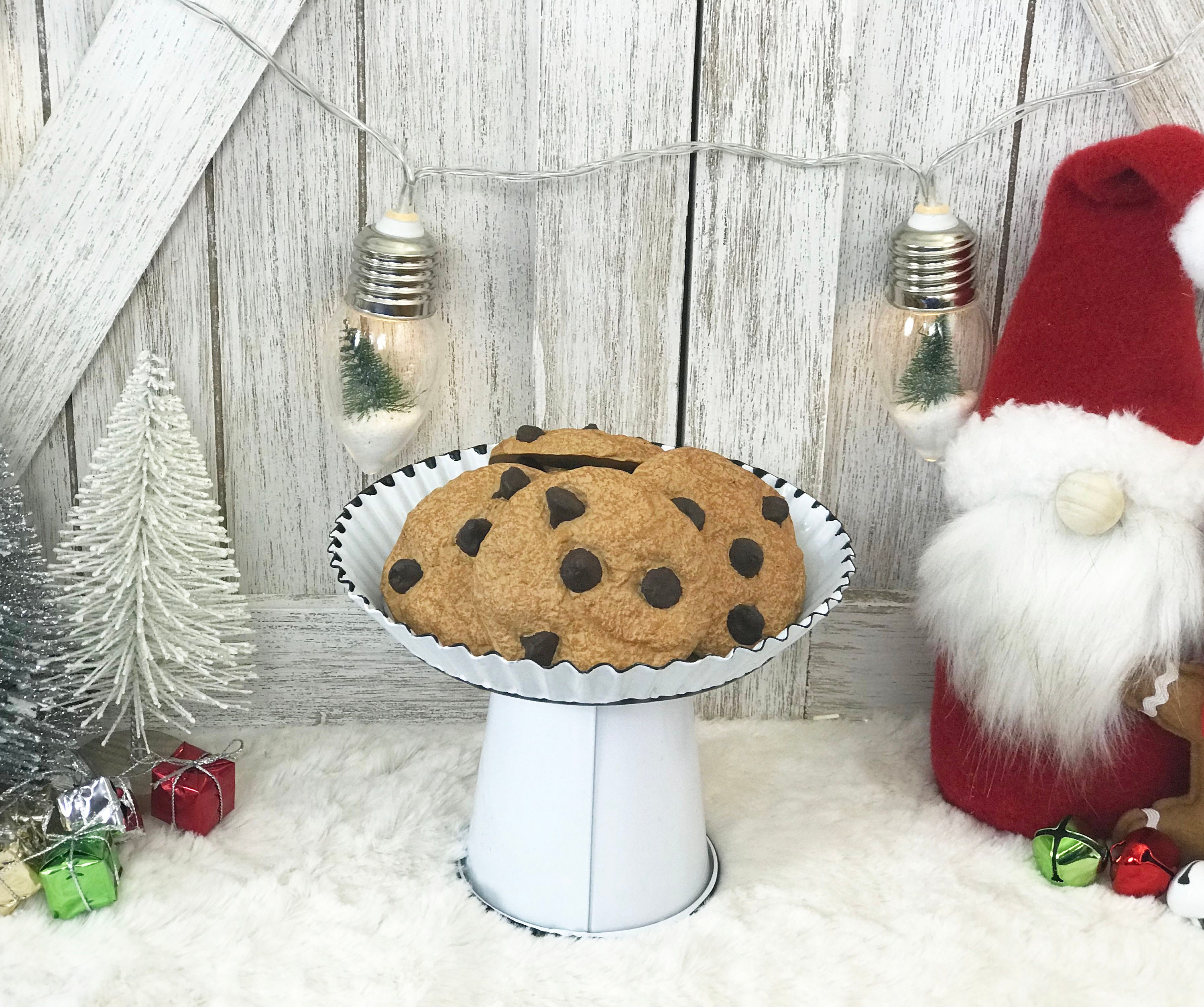 Fake Chocolate Chip Cookies / Fake Cookies voor de kerstman / Faux Melk en  Koekjes / Gelaagde Tray Decor / Kerst Decor - Etsy België, image size:3000x2509