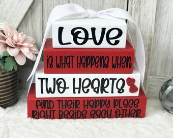 Love is When Two Hearts Home Decor Gift / Family Decor / Wedding Gift / Relationship Goals / Gifts for her / Gifts for him / Wife Gift Ideas
