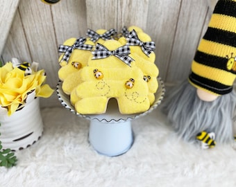 Fake Bee Hive Cookies / Faux Summer Cookies / Bee Decor / Tiered Tray Decor / Spring Decor / Realistic Food