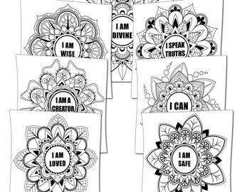 7 Chakra AFFIRMATIONS Mandala Poster Pack of 14 (PDF)