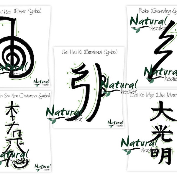 Usui Reiki Symbols Poster Pack of 10 (PDF) | Practice & Reference