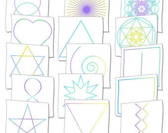 Healing Crystal Grids Template Poster Pack of 17 (PDF) Create Healing Grid Formations