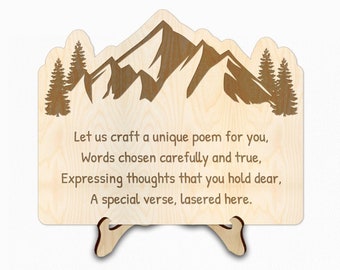 Wood engraved poem | Custom poetry | Personalized Love Poems | Wooden keepsake and Magnets