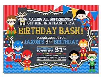 superhero invitation etsy