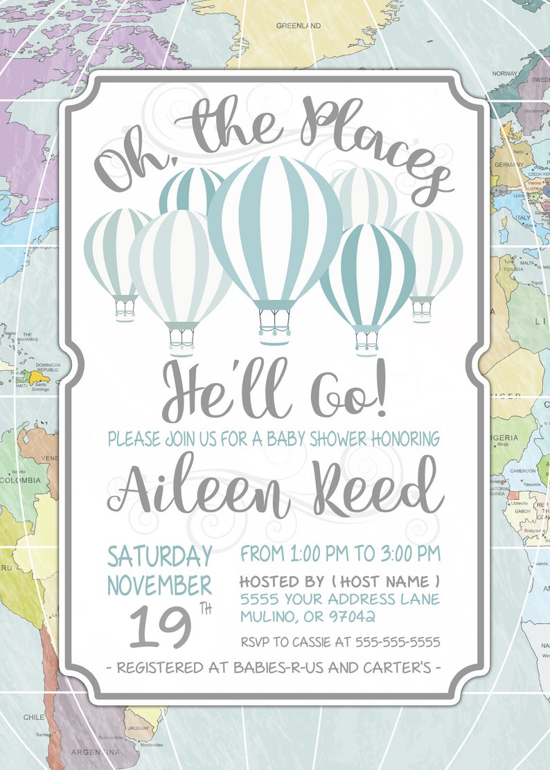 Oh the places you'll go invitation oh the places Etsy