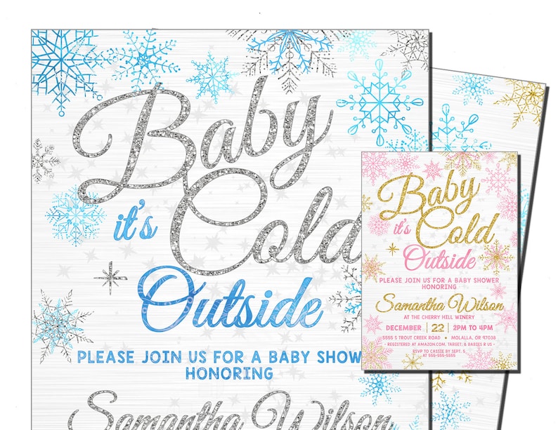 Baby Its Cold Outside Baby Shower Invitation Winter Baby Etsy