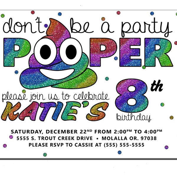 Poop Emoji Invitations - Etsy